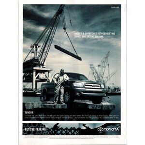 2003 Toyota Tundra Pickup Truck Vintage Print Ad Construction Crane Wall Art
